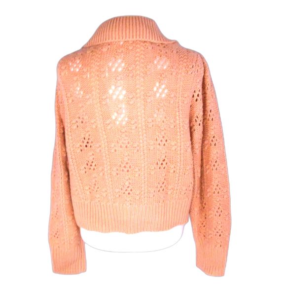 WAYF Stevie Pointelle Loose Knit Soft Pullover Peach M NWT (B5) - Picture 4 of 8